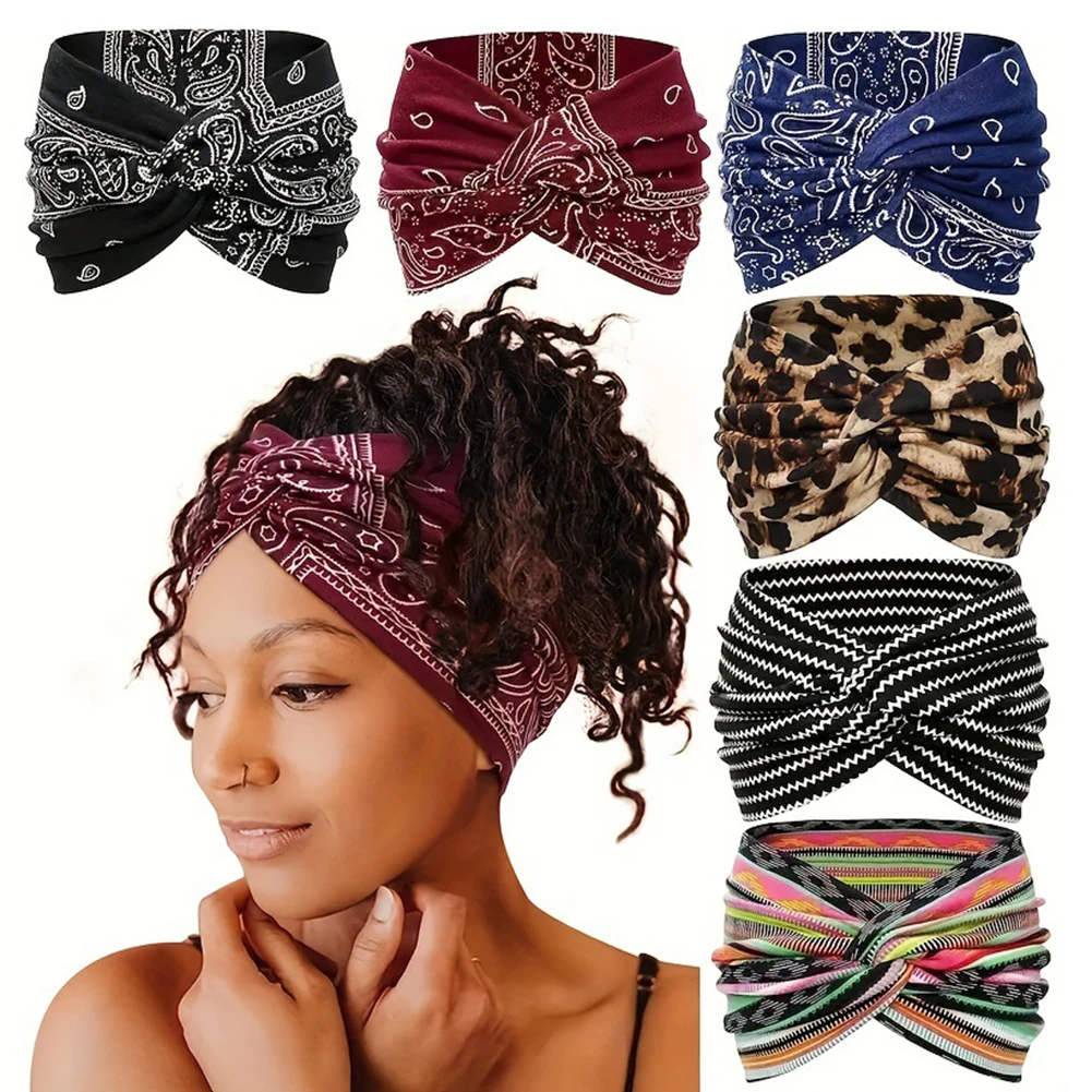 

Витые широкие повязки на голову для женщин, очень большой тюрбан в стиле бохо, повязка на голову для тренировок, модная повязка для волос для йоги, аксессуары для волос, женские головные уборы