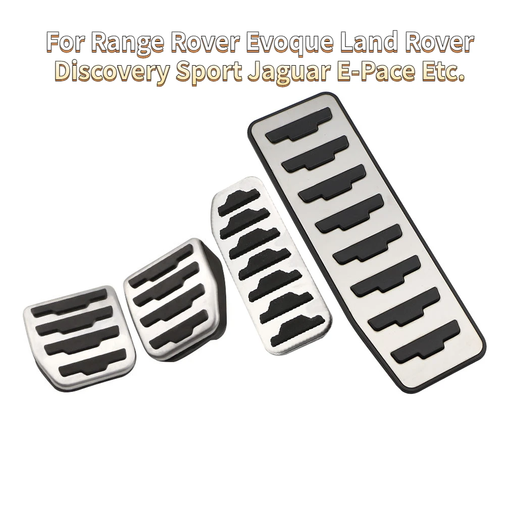 For Range Rover Evoque Land Rover Discovery Sport Jaguar E-Pace Steel Footrest Gas Brake Pedal Covers Kit