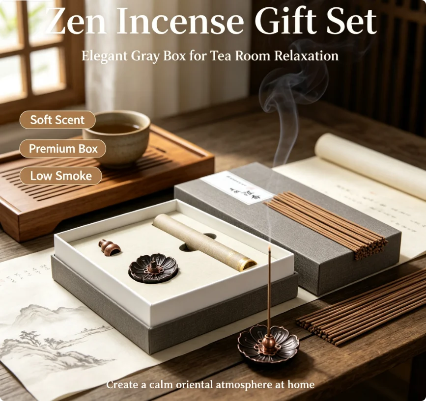 Premium Natural Stick Incense Gift Set, Luxury Packaging Incense Sticks for Zen Home Meditation