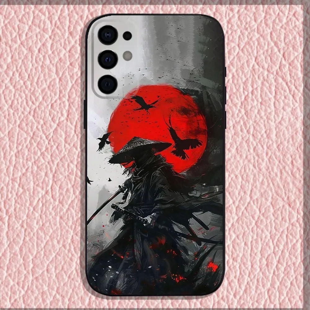 Japanese Bushido Samurai Phone Case For Samsung S24,S21,S22,S23,S30,Ultra,S20,Plus,Fe,Lite,Note,10,9,5G Black Soft Shell