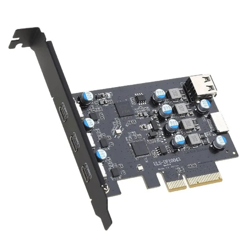 carte-pcie-vers-usb-32-gen-2-5-ports-20-gbit-s-au-total-3-ports-usb-c-1x-connecteur-a-key-20-broches-type-e-pour-adaptateur-de-montage-sur-panneau-avant-windows