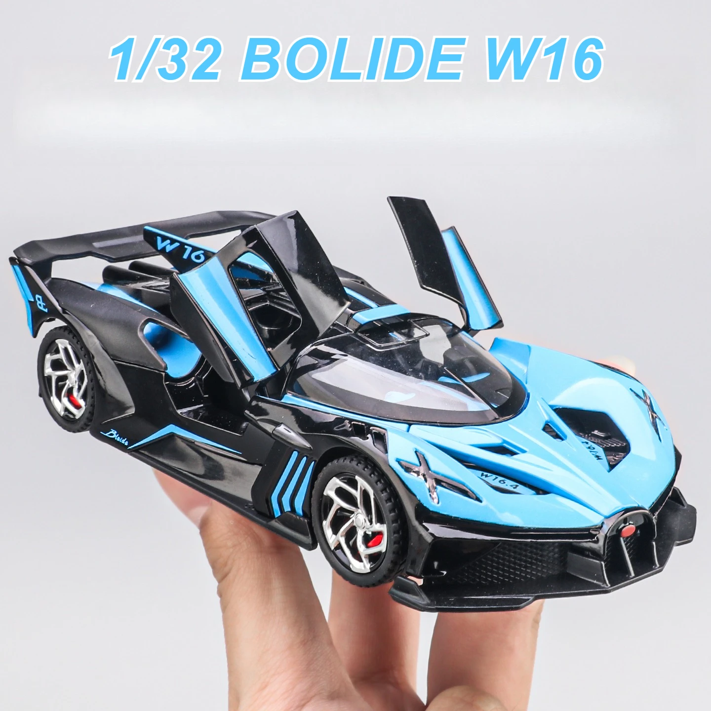 1:32 bolide w16 liga esporte carro modelo diecasts & veículo de brinquedo metal super carro simulação decoração som luz menino presente