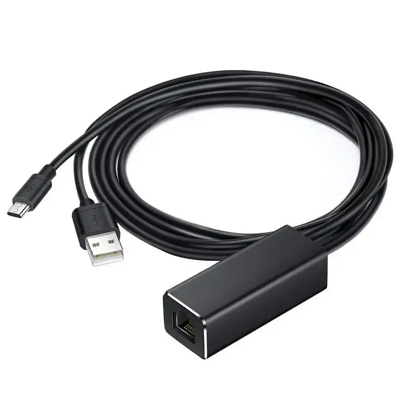 Adaptador Ethernet USB de 10/100 Mbps para Chromecast Micro USB2.0 a RJ45 para Fire TV/Google Chromecast TV Stick tarjeta de red USB