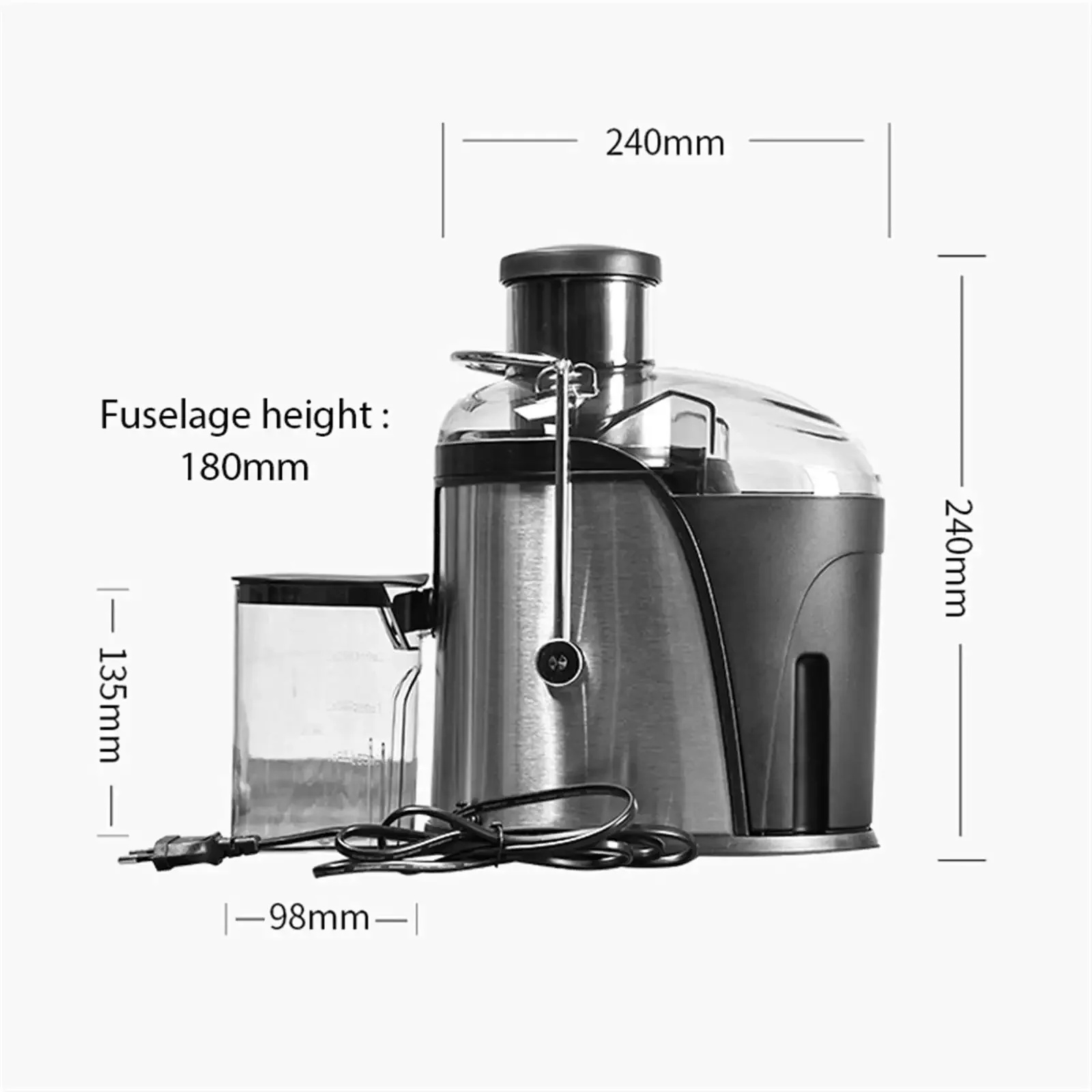 800W Centrifugal Electric Juicer Machine With Big Feed Port Fruits Vegetable Juice Extractor 2 Speeds Mixer Blender for Kitchen