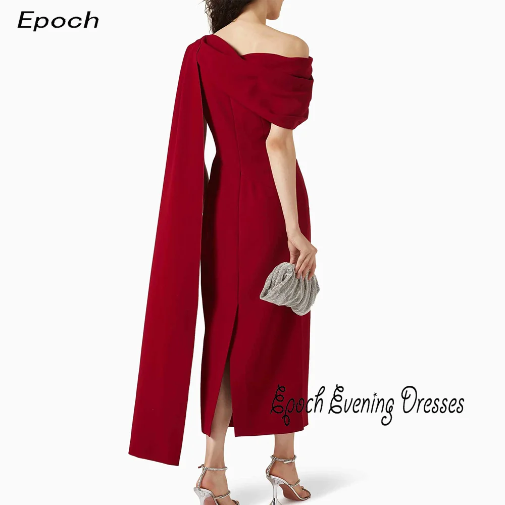 Epoch Crepe Evening Dress فساتين مناسبة رسمية Straight Elegant One-Shoulder Formal Cocktail Party Prom Gown With Shawl For Women