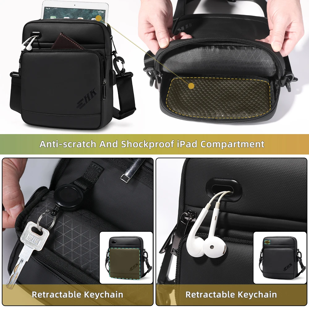 HK Messenger Sling Bags For Men Large Crossbody Bag for 11\