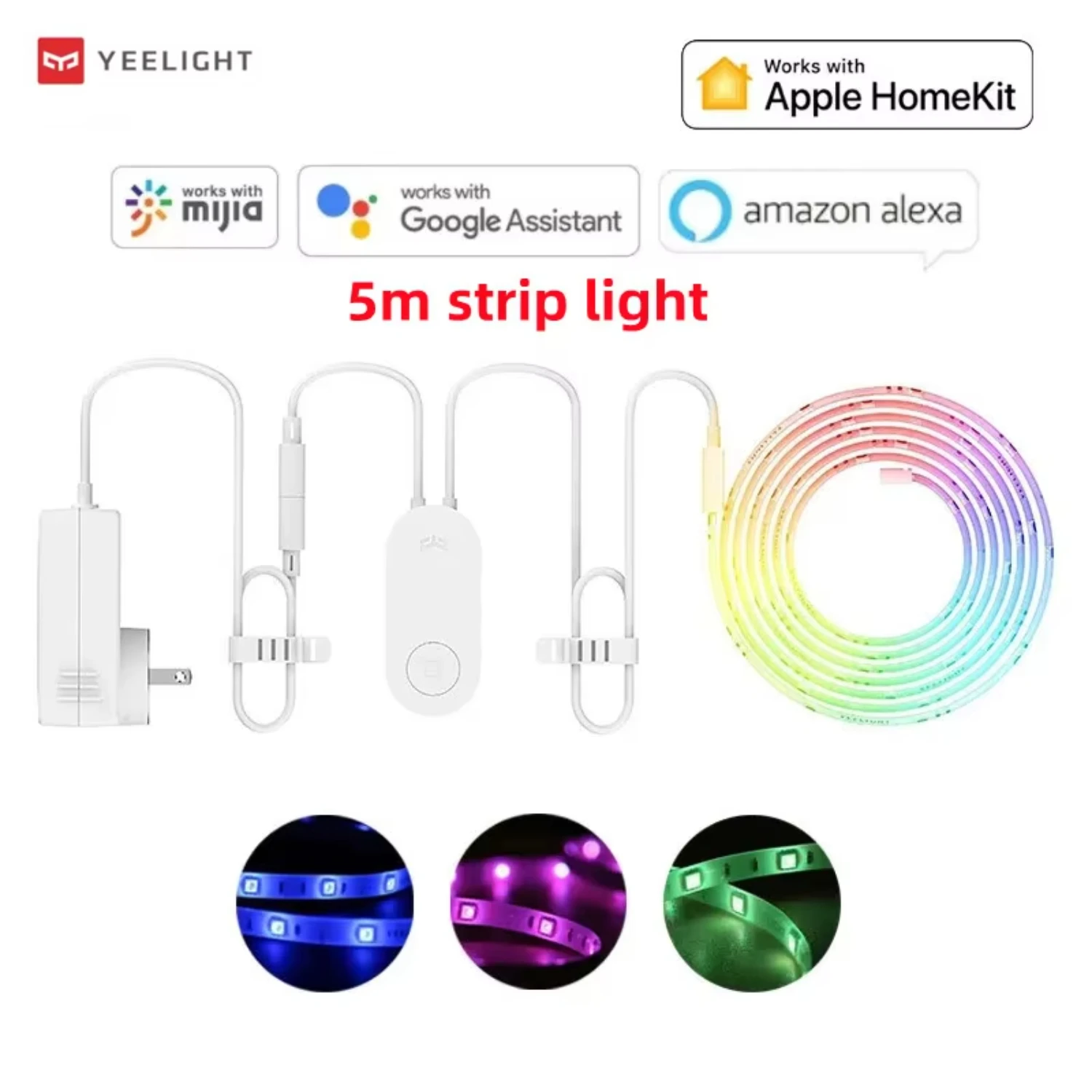 

Aurora Smart 5M Light Strip 1S Plus RGB Colorful WiFi Remote Control with APP Assistant Homekit smart