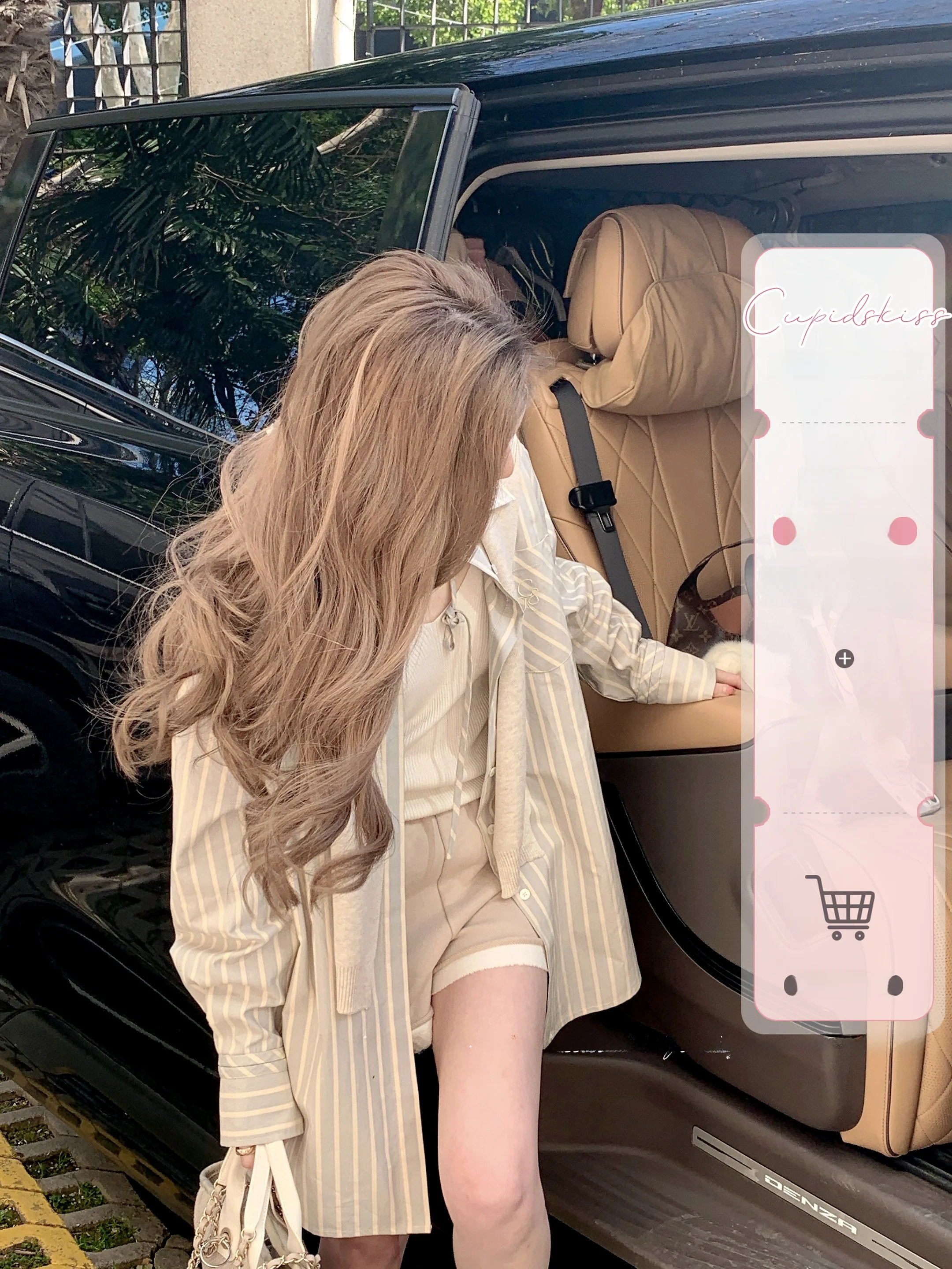 

CSK Cupid Korean Sle 'Feeling Good' Love Is Faionable Loose Fit Striped irt Lazy Feel Long Sve Pure Cotton Women's S...