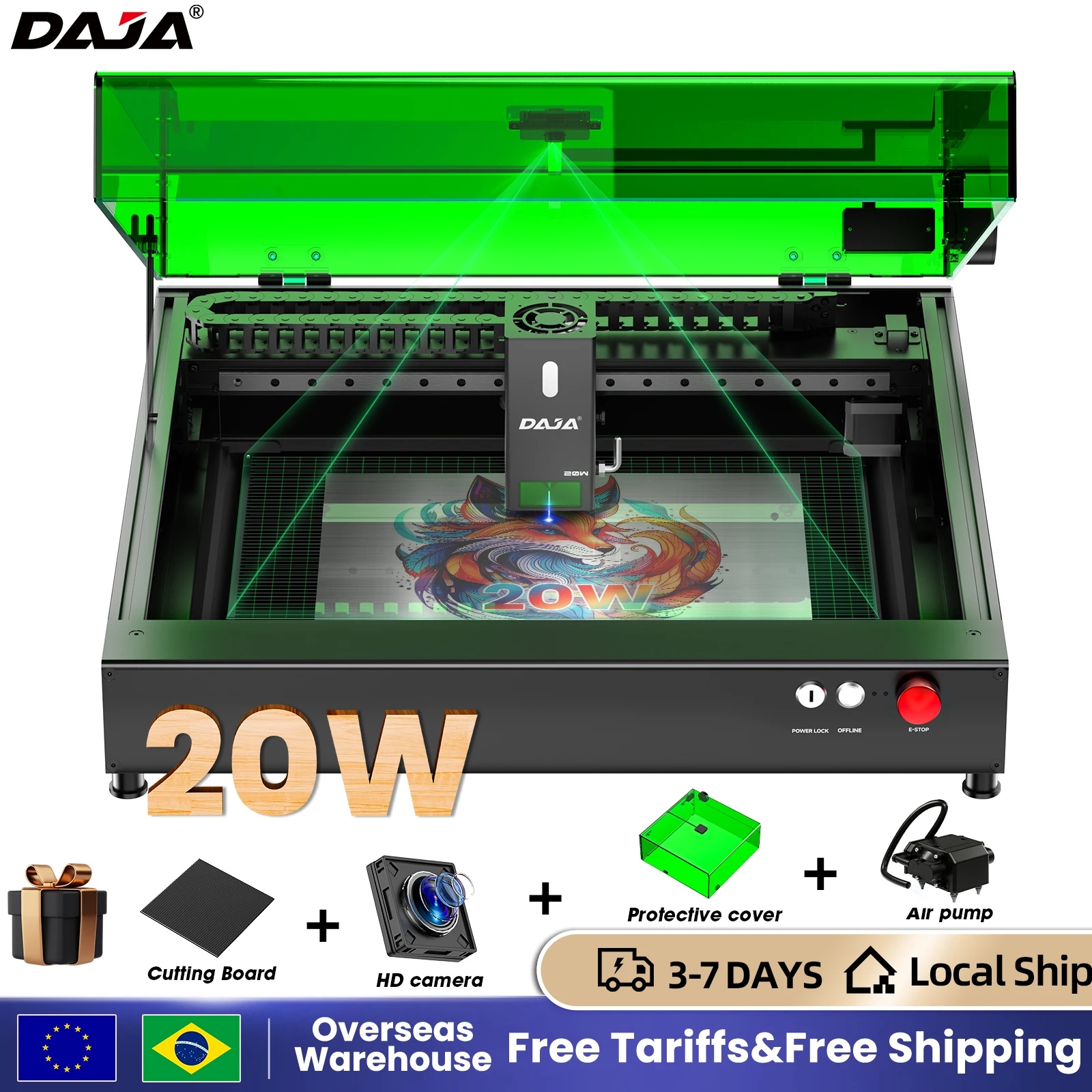 

DAJA A8 Laser Cutter Engraver High precision Business Efficient Laser Engraving Machine for Metal Wood Acrylic Glass leather