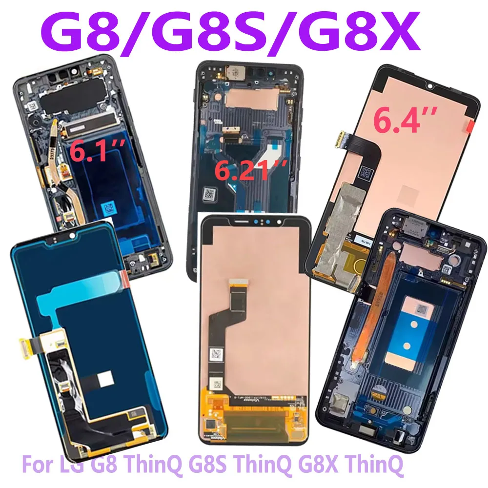Pantalla LCD AMOLED Original para LG G8 LCD G8S G8X ThinQ V50s, marco de montaje de digitalizador con pantalla táctil para LG G8S LCD de repuesto