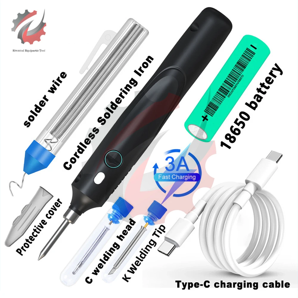 

USB Soldering Iron Set Three-speed Temperature Control Wireless Soldering Iron Removable Battery Rechargeable Soldering Iron