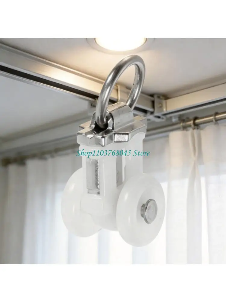 R53F 30 Pack Ceiling Mounted Curtain Track Roller System Plastic and Stainless Steel