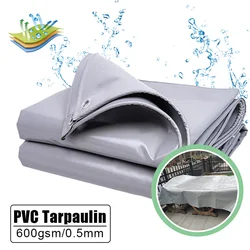 0.5mm PVC Tarpaulin Waterproof 600gsm Customizable Tarp Cover Canopy Awning Rainproof Planting Courtyard Gazebo Balcony Pavilion