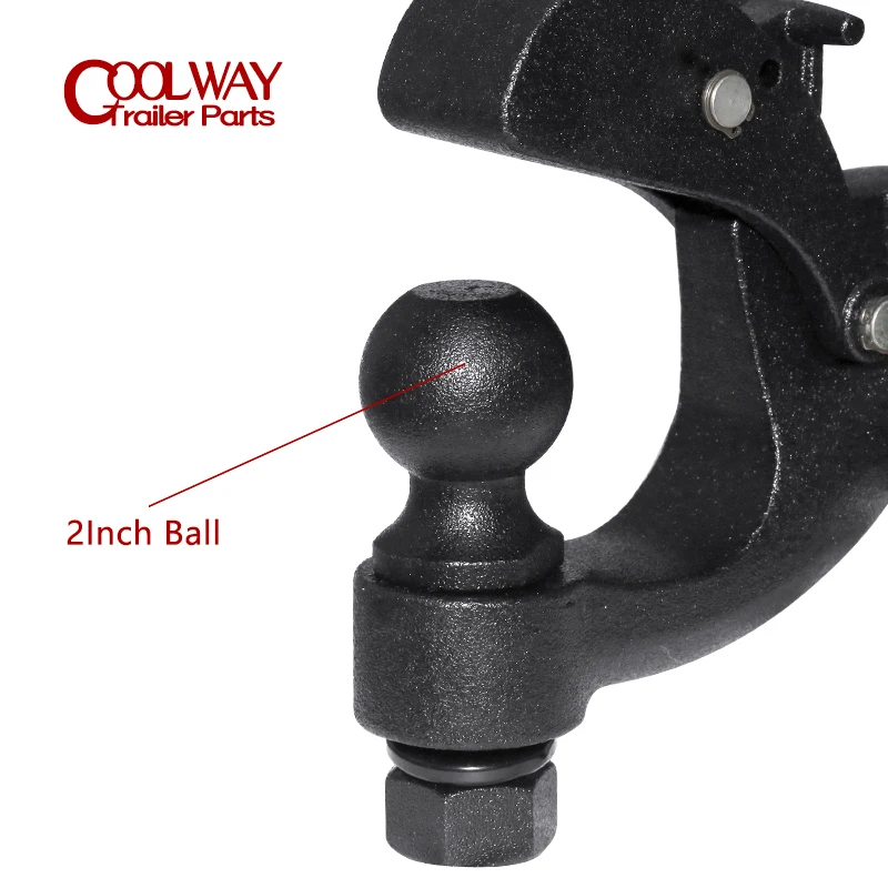 Black Hitch Mount Tow Ball 2 Inch Shank Dia Capacity 5000Lbs Coupling Trailer Parts RV Camper Caravan Accessories