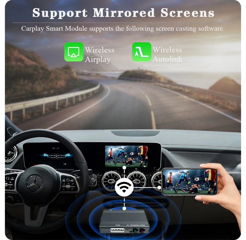 Kabelloses Carplay Android Auto Modul für Mercedes Benz A B C E GLA GLK GLS CLA ML Klasse 2019-2022 NTG 6.0 Mirror Link BT GPS – Detail 5