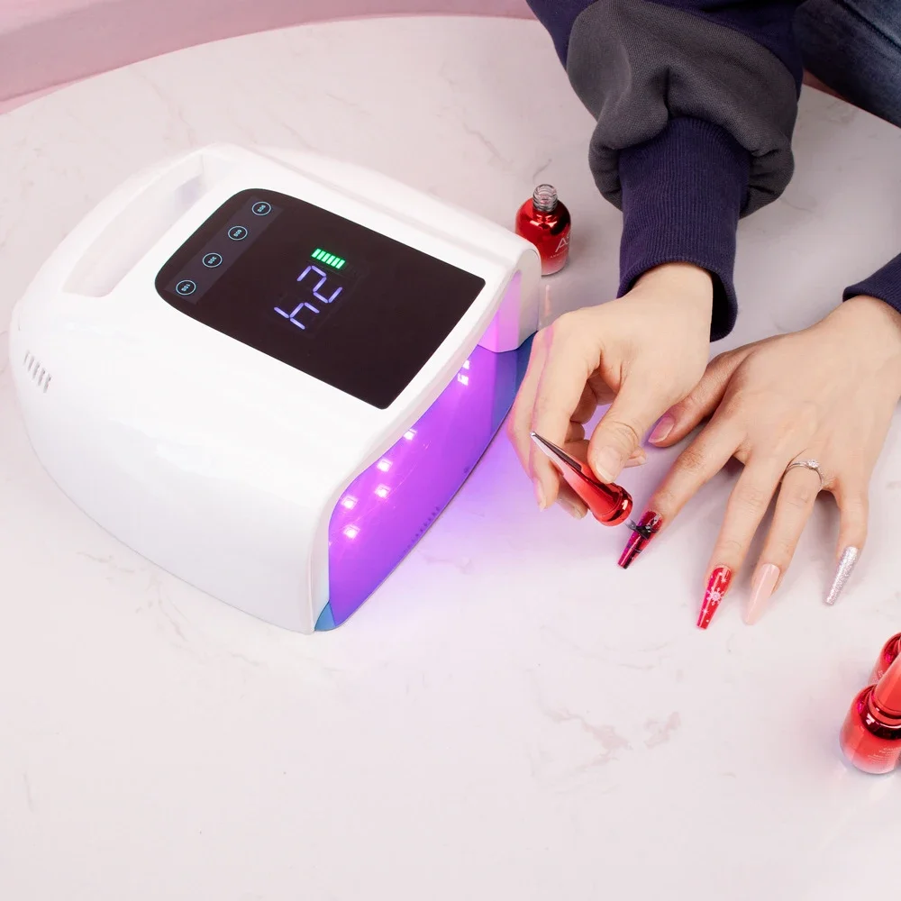 

96W Professional Nail Lamp with Handle Rechargeable Wireless UV Led Lamp Gel Polish Nail Drying for Nail Polish Manicure Tools