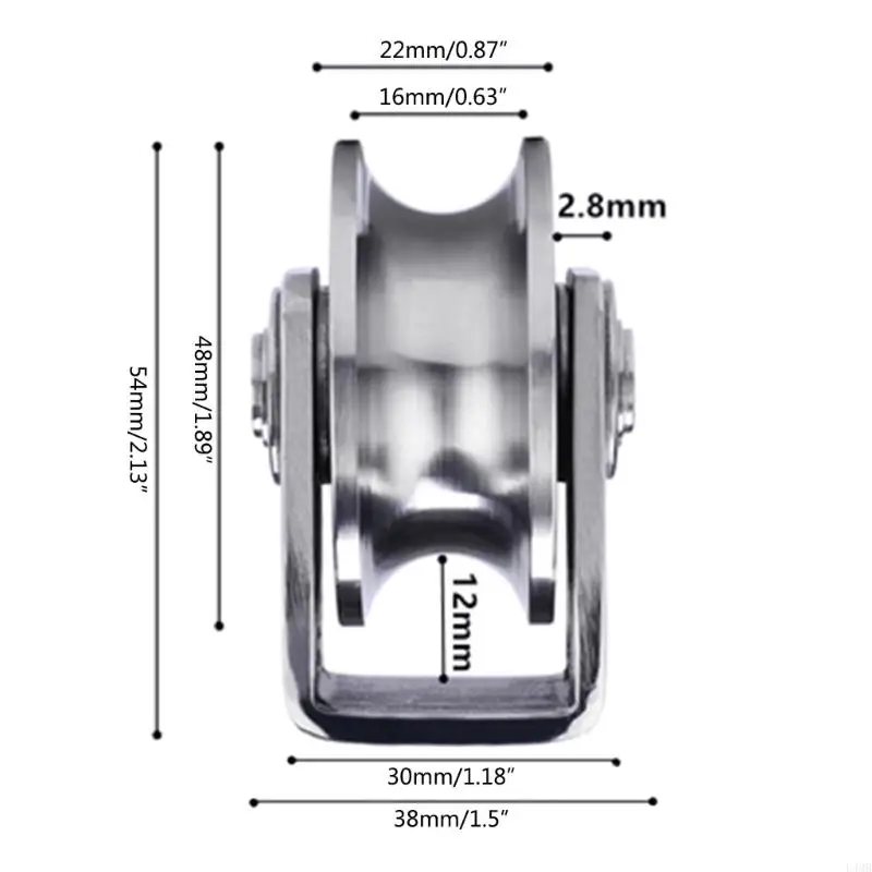 L4MB 부식 방지 그루브 휠 풀리 자형 롤러 22mm 휠 두께