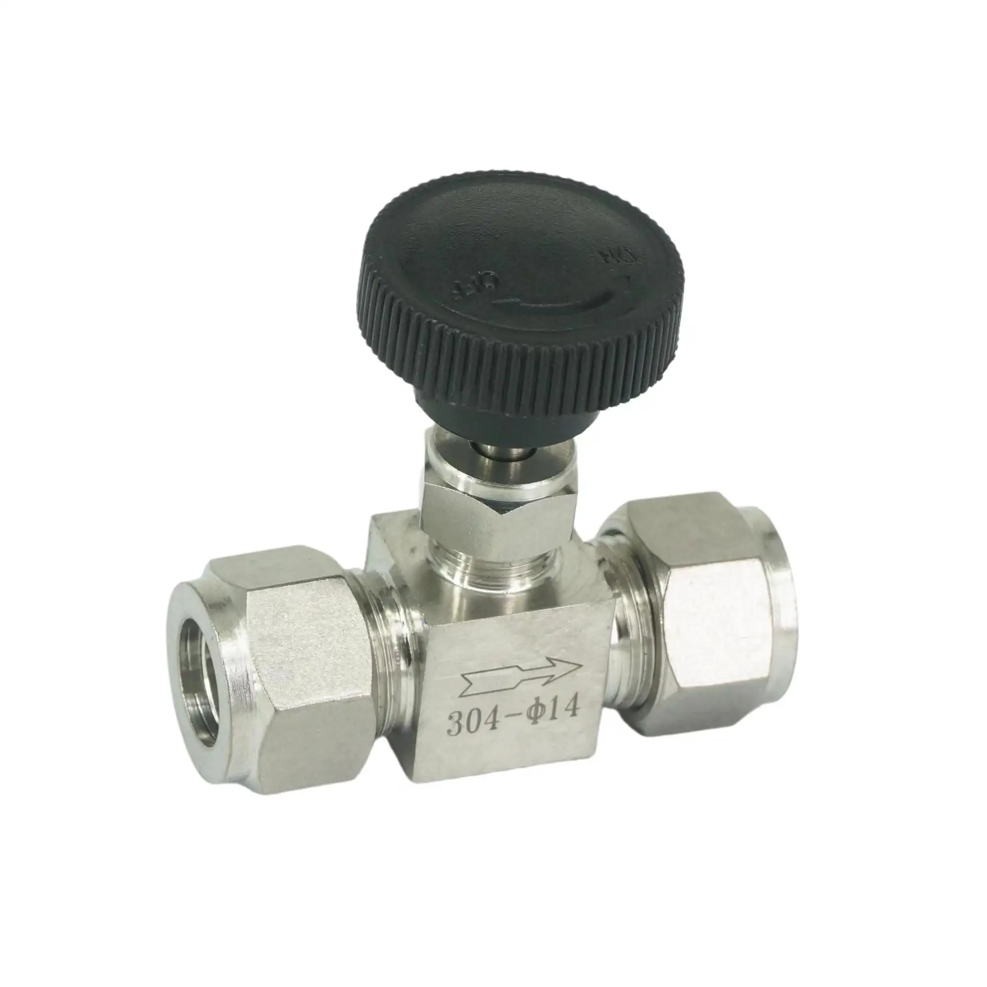 

Fit 14mm OD Tube 304 Stainless Steel Shut Off Flow Control Needle Valve Compression Fitting 6.4 Mpa