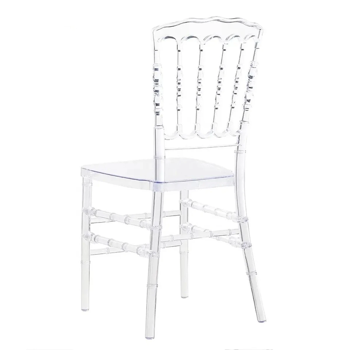 24pcs)Acrylic Transparent Crown Chiavari Crystal Dining Chairs for Wedding