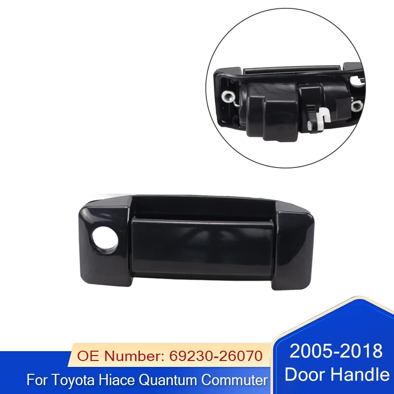 

Черная хромированная внешняя ручка правой раздвижной двери с левым рулем для Toyota Hiace Quantum Commuter 2005-2014 годов 69230-26070