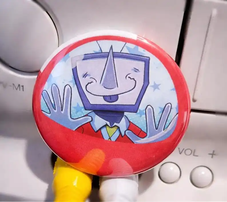 Deltarune Tenna Gacha Character Pinback Button, Cartoon Game Cosplay Accessory Decorative Brooch For Jacket Laptop Bag DIY Decor