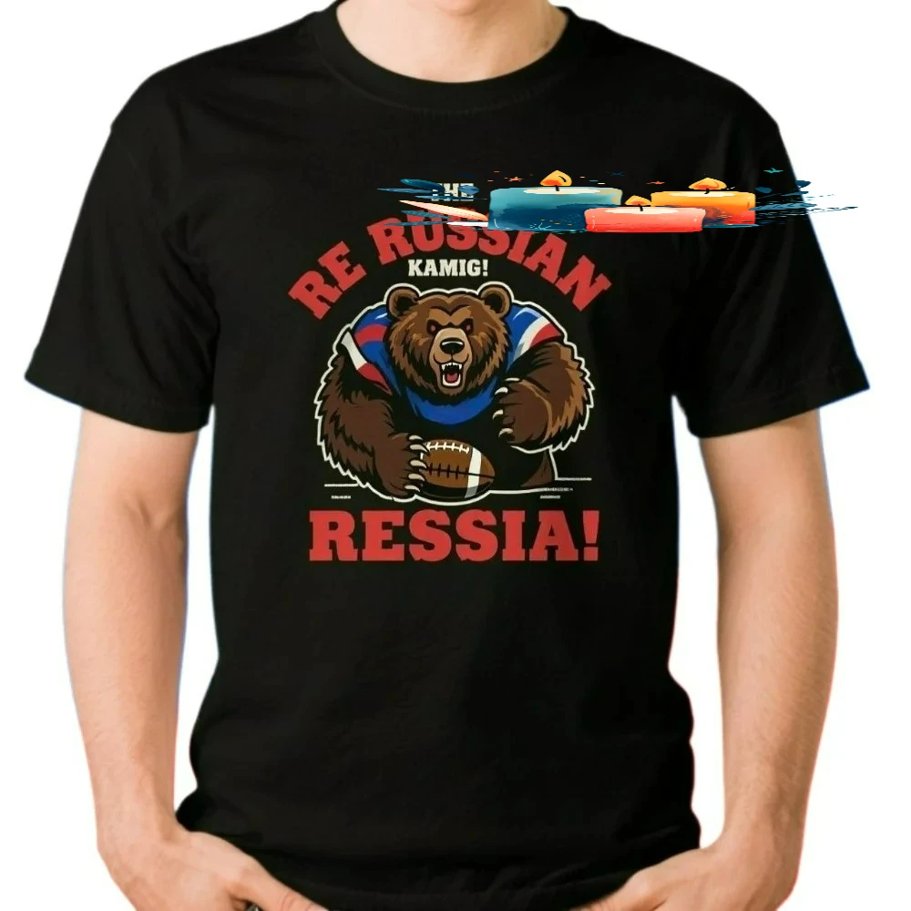 The Russians Are Coming! Russia Berserker Bear Football T Shirt. Short Sleeve 100% Cotton Casual T-shirts Loose Top Size S-3XL
