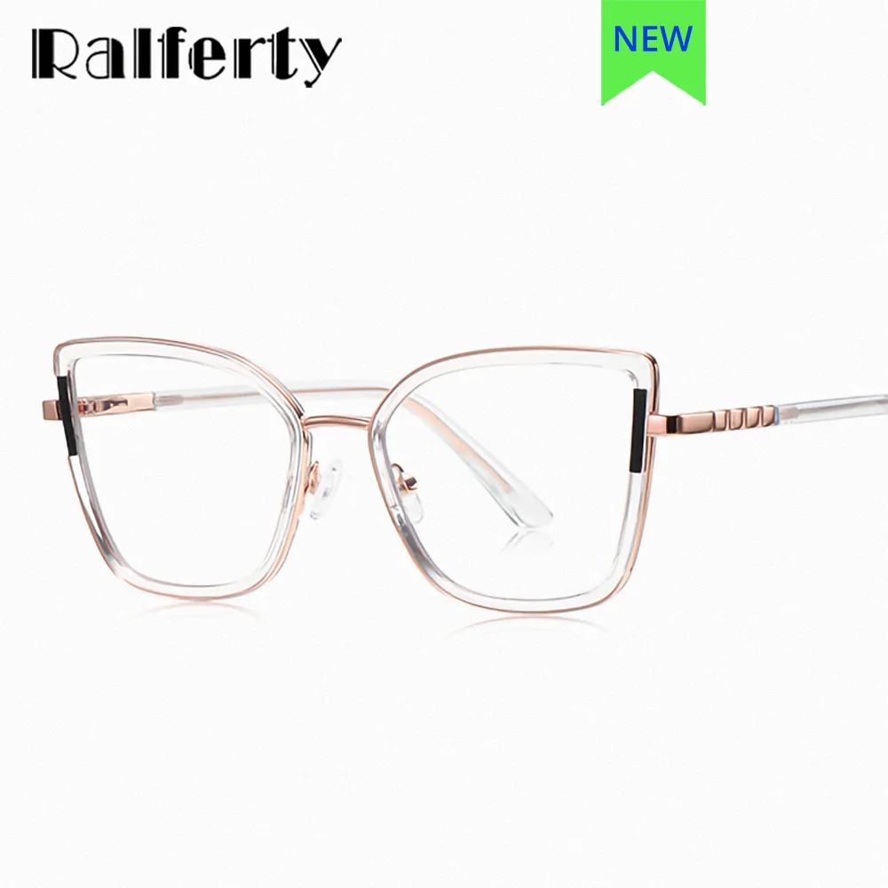 

Ralferty TR90 оправа для очков «кошачий глаз» для женщин, элитная брендовая прозрачная оправа для очков, женские компьютерные очки с защитой от синего света