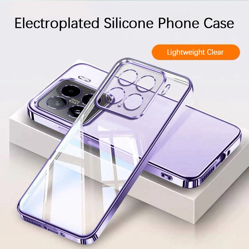 Original Thin Phone Case for Xiaomi  17T Pro 15 15T Pro Ultra 15Pro 15Ultra 15TPro 5G Clear Plating Silicone Soft Back Cover