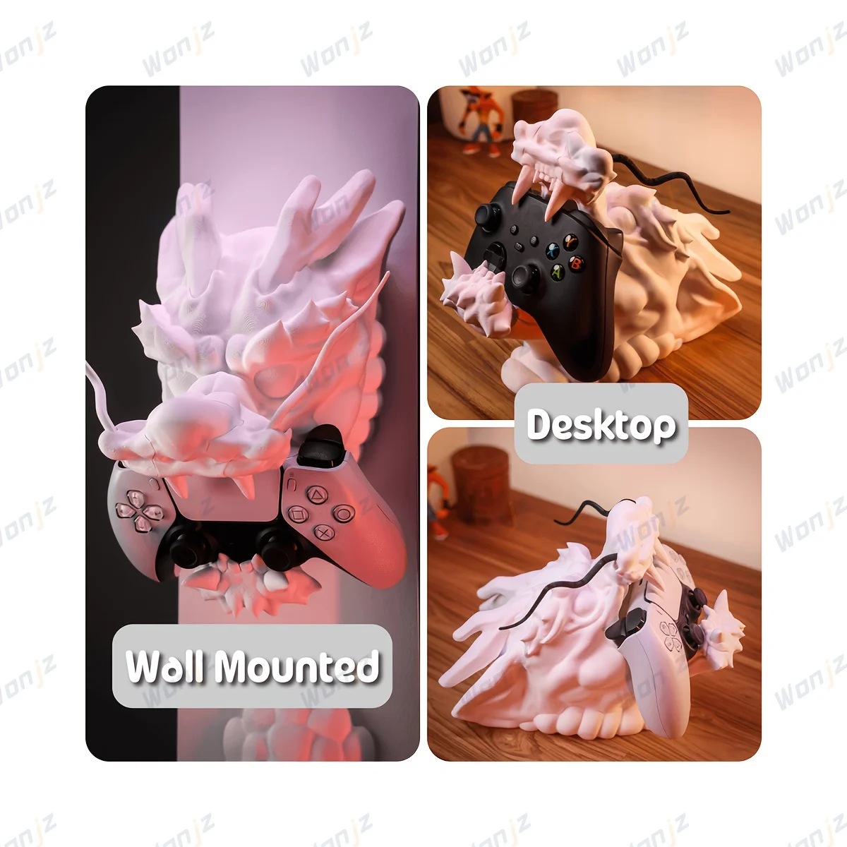 3D Printed High-Quality Fantasy Dragon-Shaped Controller Stand, Suitable for PS5, Xbox,  Switch , Dreamcast
