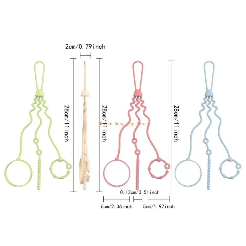 J0PF أحزمة سيليكون قابلة للتمدد لمقاعد السيارة وحزام عربة التسوق لملحقات الأطفال للكراسي العالية واستخدام السفر #6