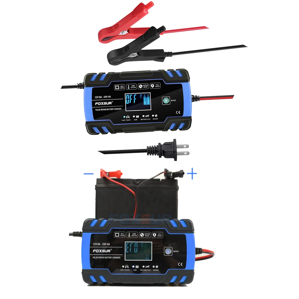 

60AH -100AH-120AH-150AH Battery Charger Motorclcle Battery Charger 12V 24V Smart Car Battery Charger
