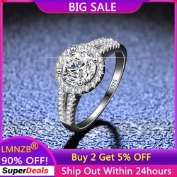 With Credentials 100% Certified Silver 925 Ring High Quality 2CT Zirconia Diamant Engagement Wedding Band for Women Gift Jewelry