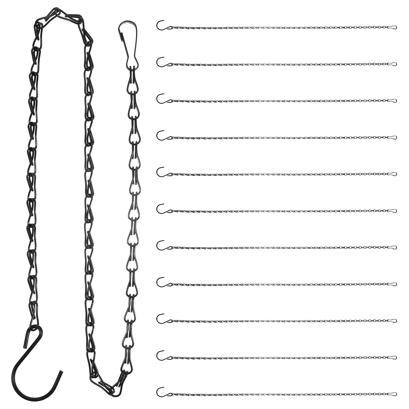 

12pcs Flower Basket Hanging Chains Heavy Duty Iron Chain For Planters Bird Feeders Lanterns S Hook Chains Wind Chimes