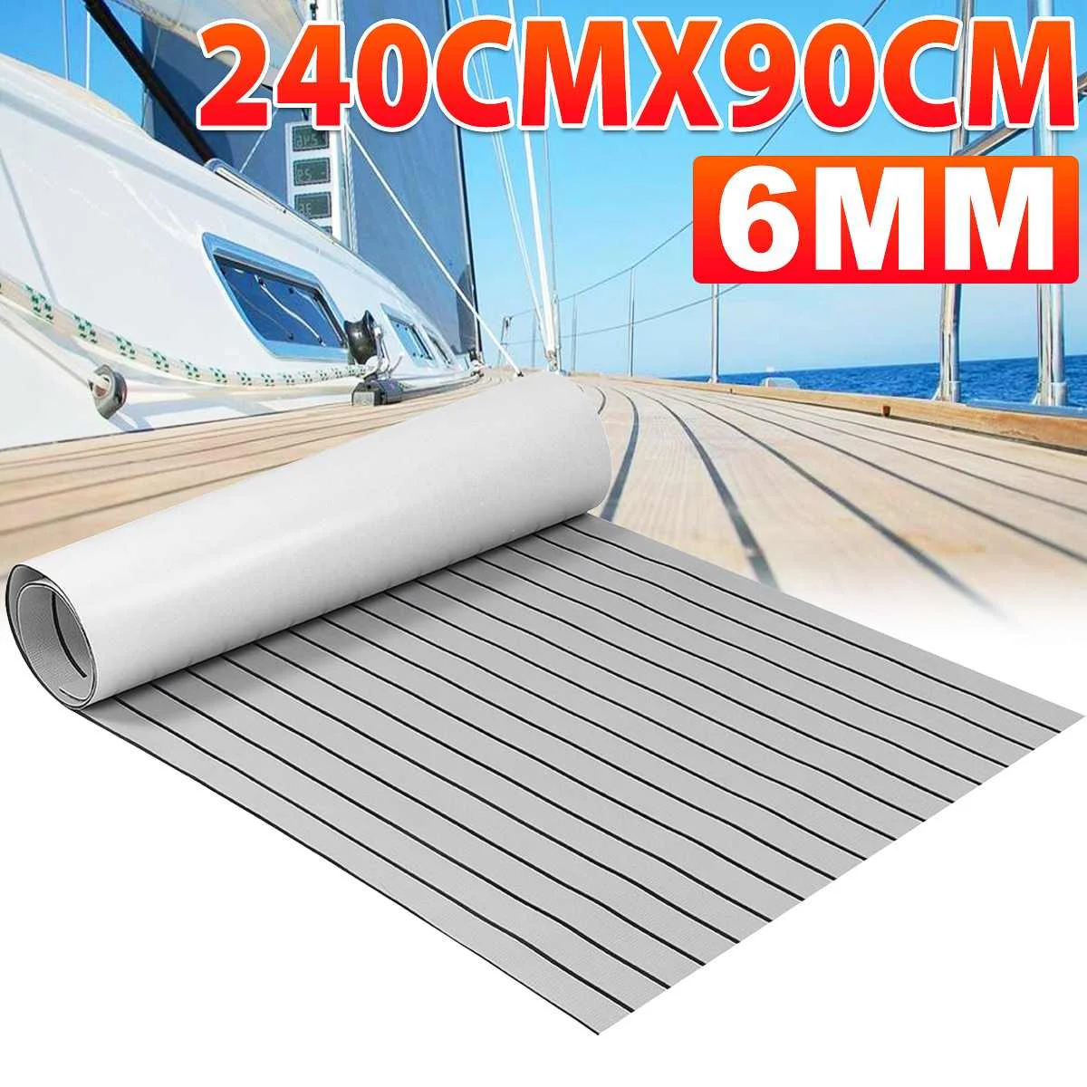 2400x900x6mm Self-Adhesive EVA Foam For Boat Marine Flooring Faux Teak Decking Sheet Marine Striped Yacht Deck Mat Decor Carpet