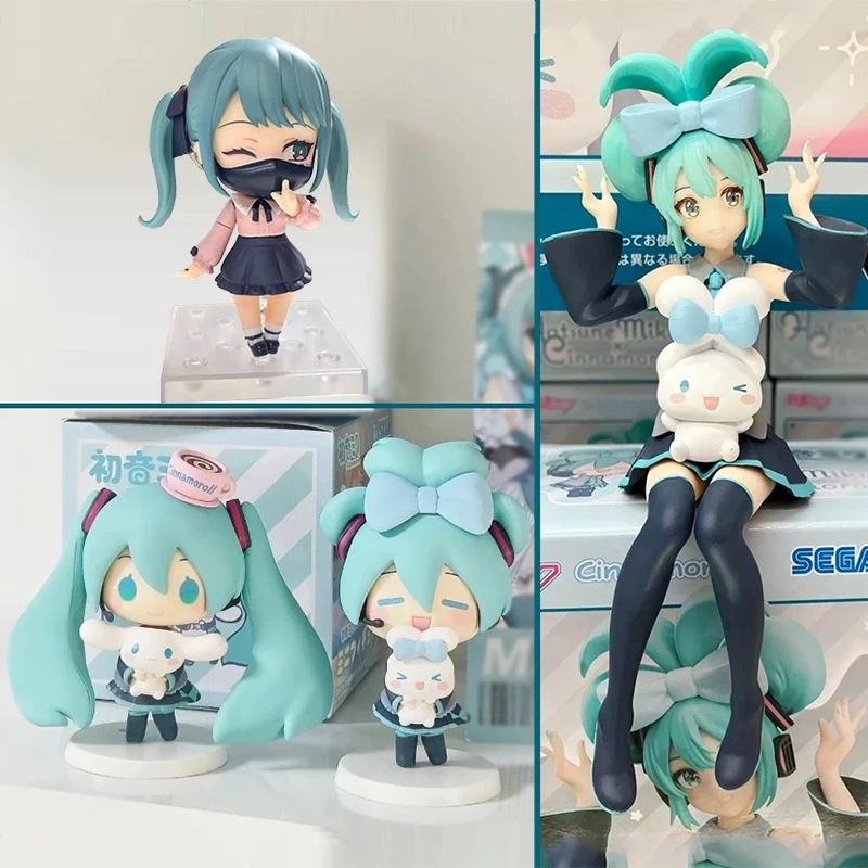 

Cartoon Cute Hatsune Miku Action Figurine Q-version Cinnamoroll Miku Figure Kawaii Mini Toys Model PVC Collection Ornament Doll