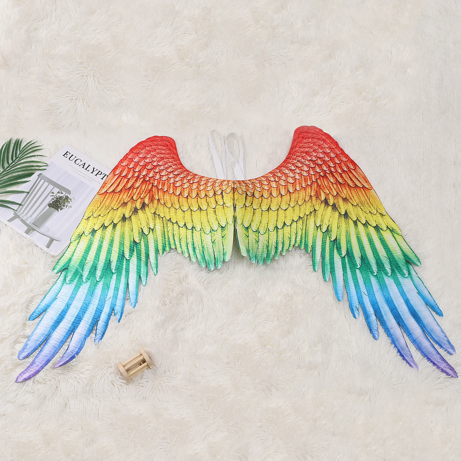 

Радужные крылья, красочные аксессуары для девочек и мальчиков, праздничный костюм, украшение для вечеринки, нетканый, прочный, практичный