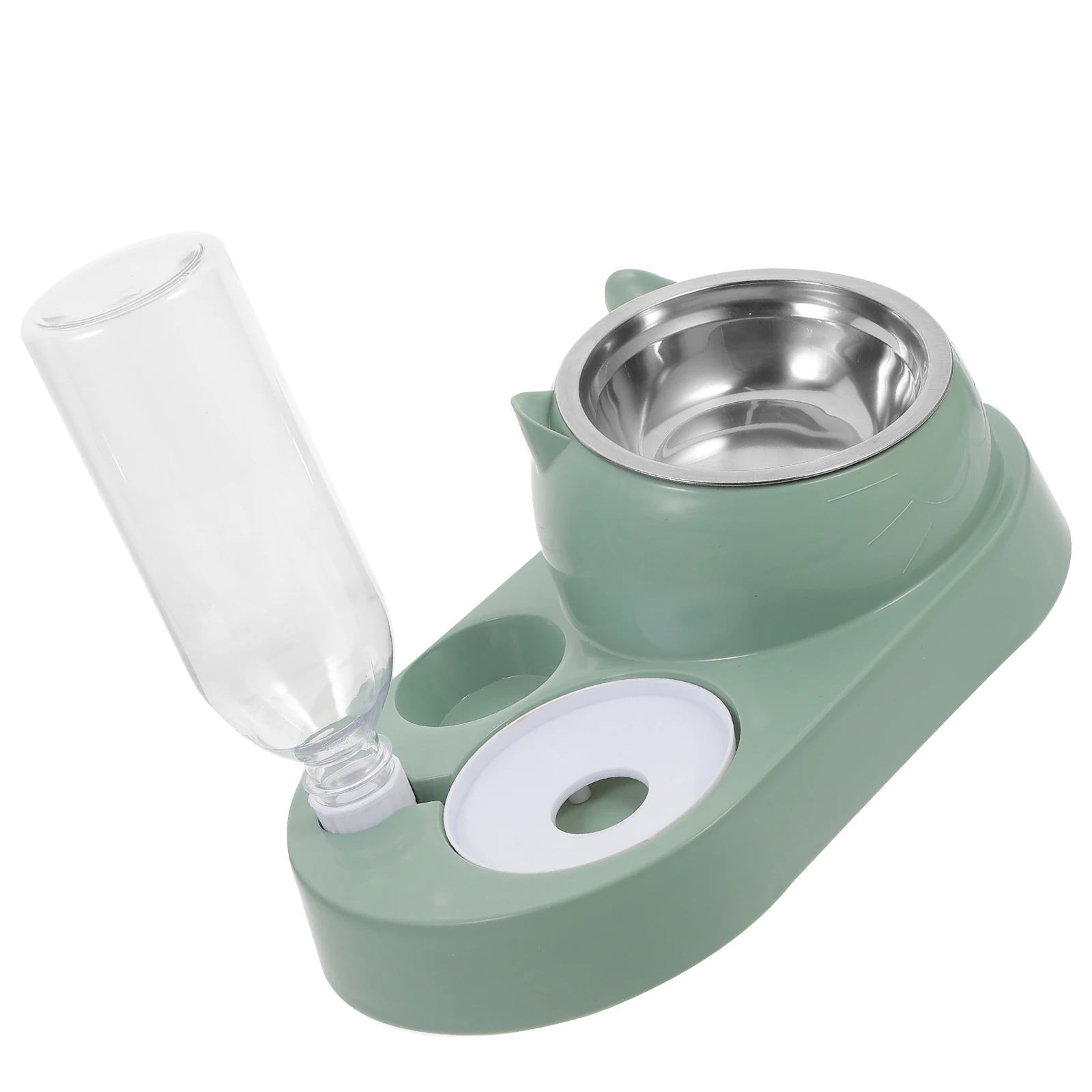 

Pet Drinking Water and Food Bowl Convenient Dog Container Feeding Cat Dish Plastic Dogs for