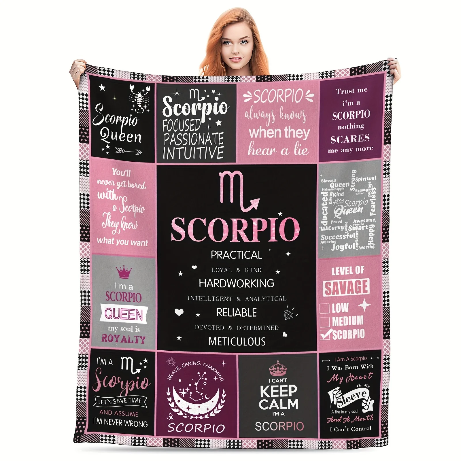 1pc Zodiac Blanket Gift for Women and Men, Birthday Christmas Gift Idea, Aries, Taurus, Gemini, Cancer, Leo, Virgo, Libra, Scorp