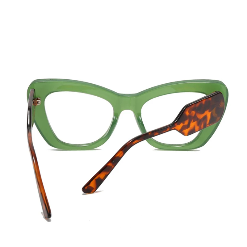 Fashion Sexy Cat Eye Women\'s Glasses 2024 Trend Anti Blue Light Eyeglasses Frame Retro Green Optical Clear Lens Eyewear Lady