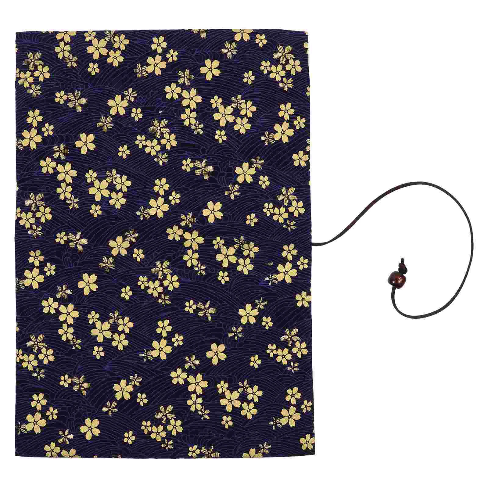 Bronzing Hand Ledger Book Cover Easy to Tell Books Apart Journal Scrapbook Sleeve Cherry Blossoms Cloth Diary Protective