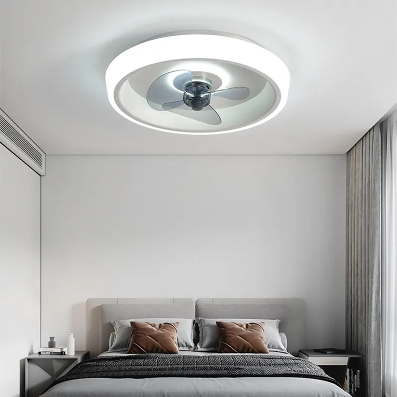 2025 Modern Gold Ceiling Fans LED with Ceiling Fan Invisible Blades Small Bedroom with Remote Control Kids Children