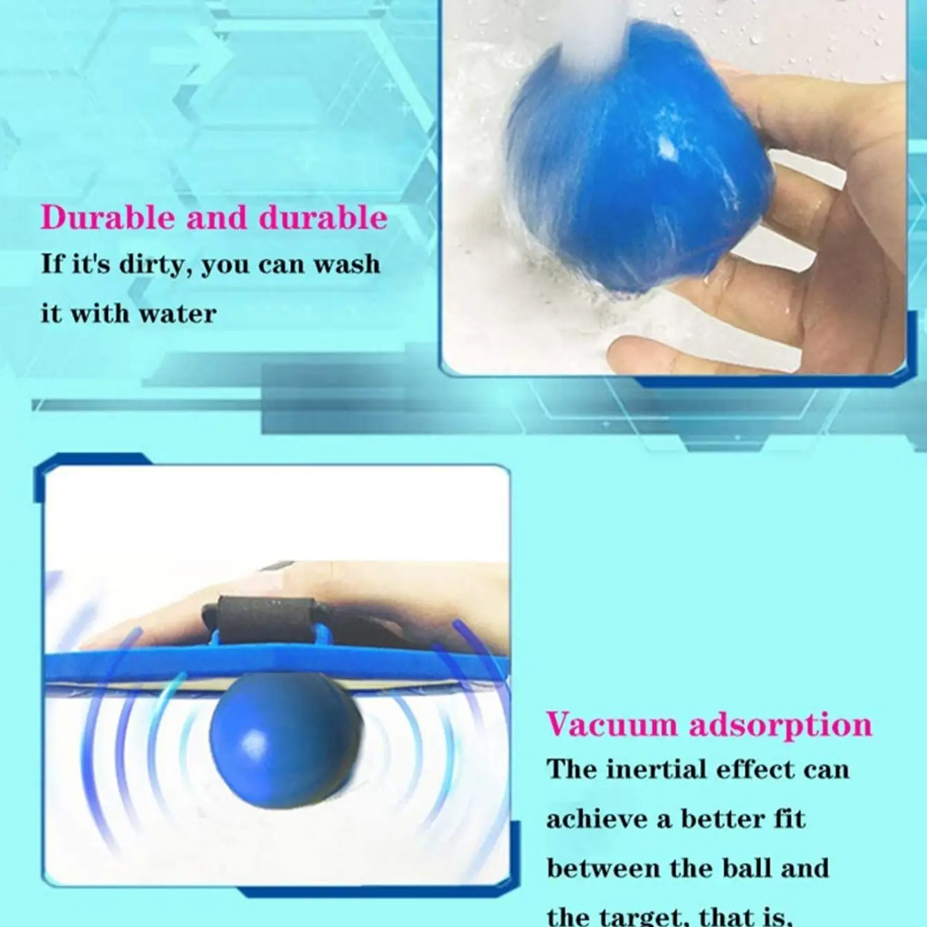 1pc - Decompression Nocturnal Light Sticking Target Ball Sticking Wall Ball Decompression Release Ball