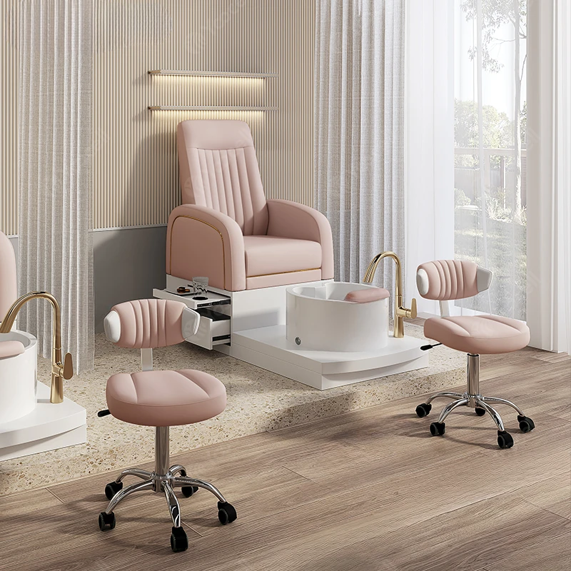 new nail salon furniture luxury pedicure chairs pink platform massaging manicure pedicure chair foot spa