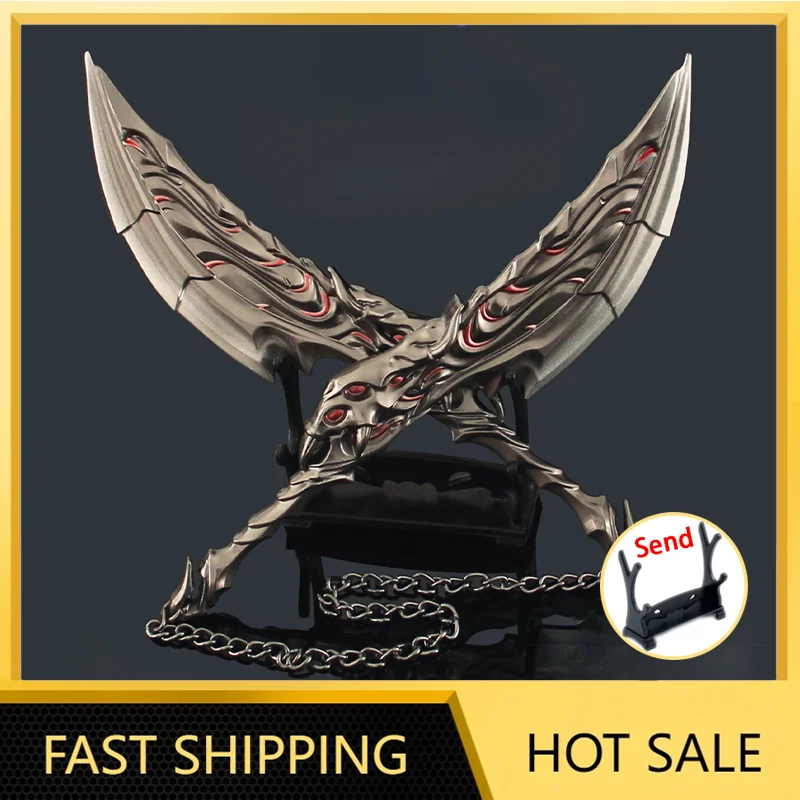 

22cm Primordium Swords Metal Model Blades of Primordia Weapon Valorant Melee Weapon Game Peripherals Chain Knife Collection Toy