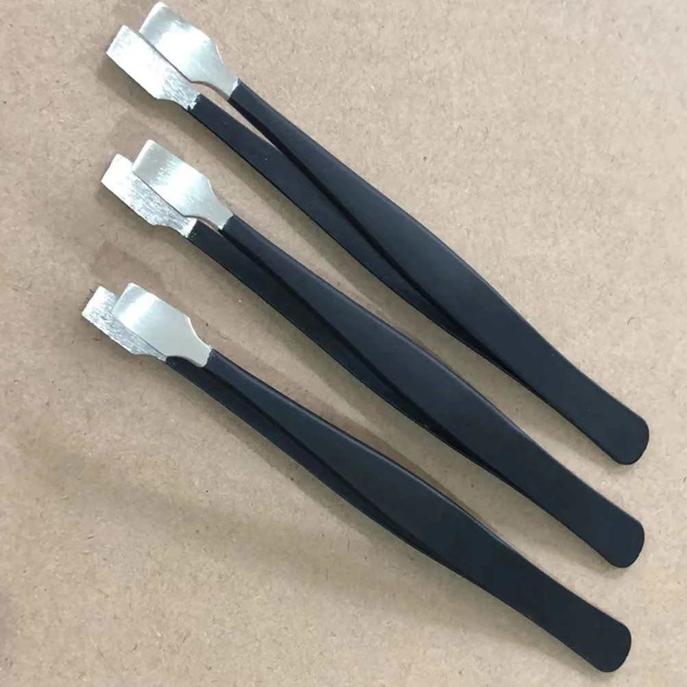 3Pcs Stamp Tweezers Stainless Steel False Eyelash Applicator Tools Jewelry Crafting and Beads Handling Eyelashes Applicator