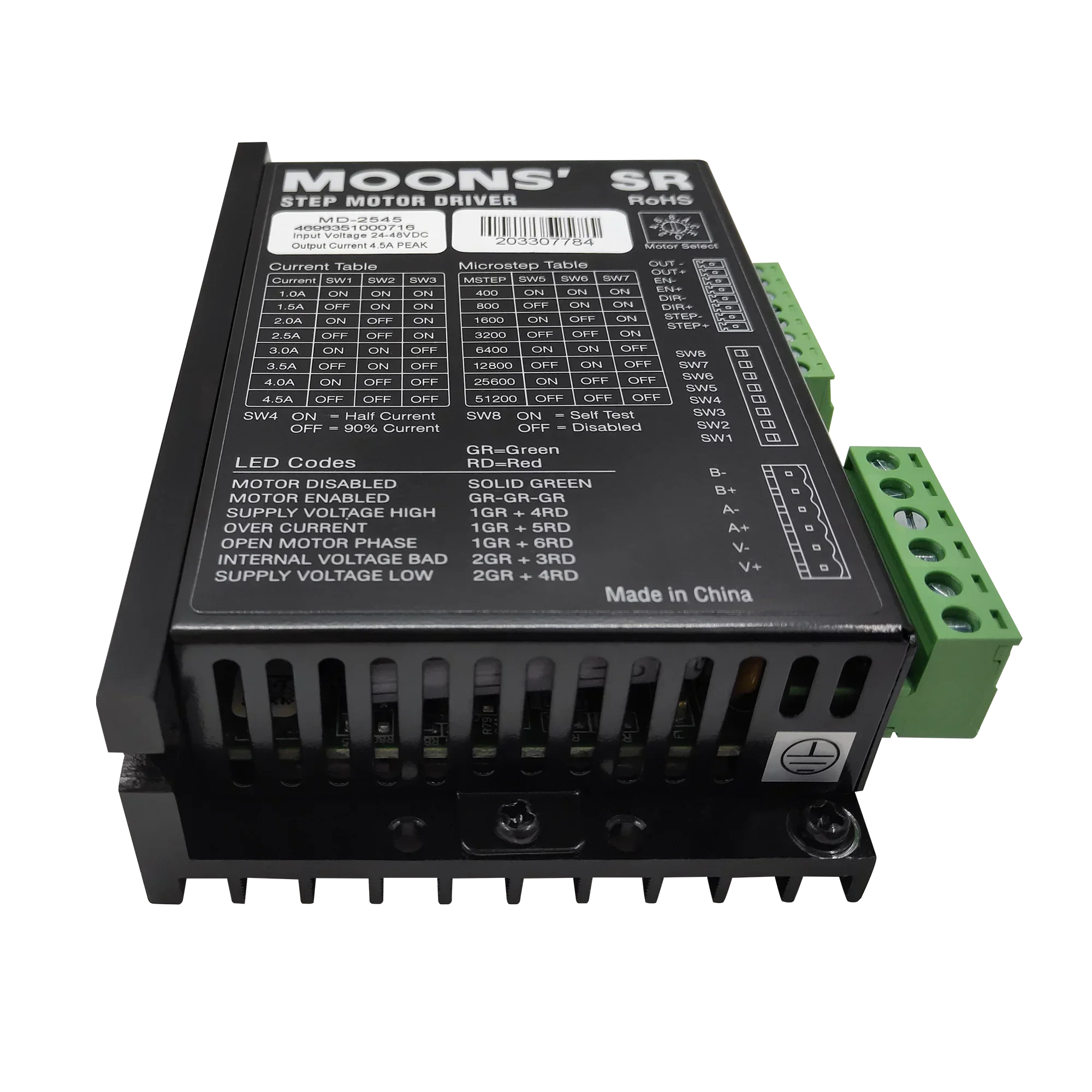 MOONS CNC محرك متدرج سائق 1.0-4.5A 24-45VDC 1/256 قرارات مايكرو خطوة ل Nema 17 و 23 محرك متدرج #2