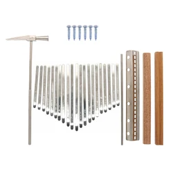 21-note Thumb Piano String Set with Tuning Hammer DIY Kalimba Keyboard Set Stamped Scale Logo Keyboard Musical Instrument