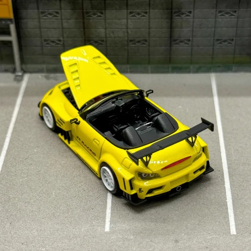 MicroTurbo Diecast 1/64 Scale Honda S2000 Sports Modified Convertible Sports Car Model in Alloy Honda S2000 Sports Toy Car Model