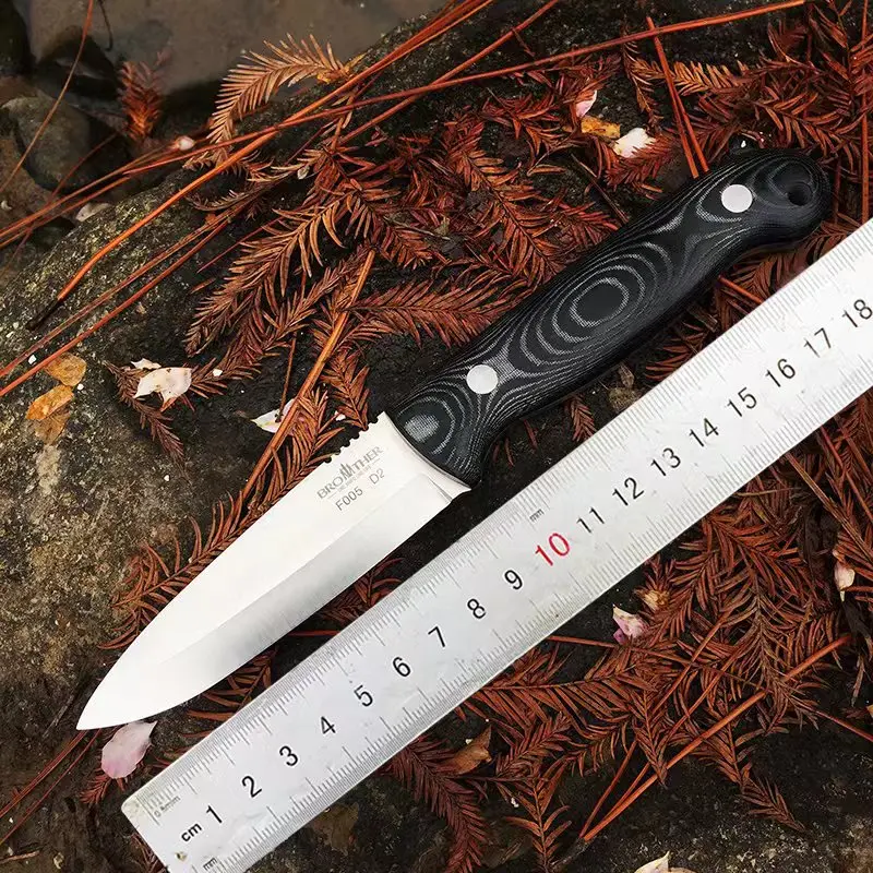 [Minghong Brother F005] Fixed Blade Bushcraft Knife Full tang Hunting Straight Knives Camping tactical Survival Knife Tool