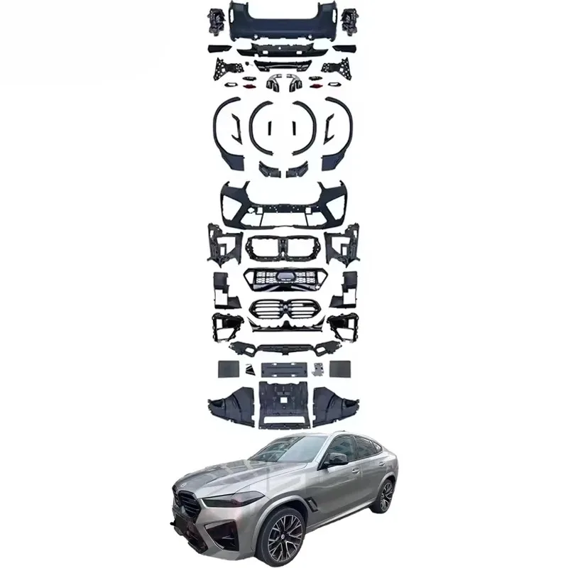 

Hot Selling Car Body Kit for X6 G06 LCI Upgrade X6M F96 Body Kit Front Rear Bumper with Grill Lip Diffuser Exhaust Pipe